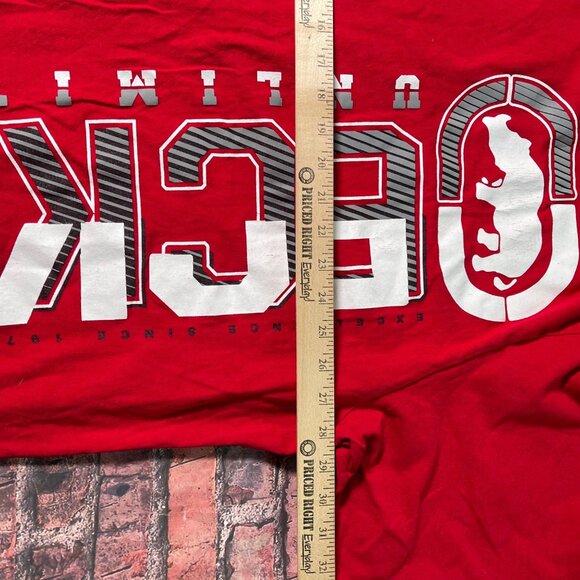 Ecko Unltd Shirt Mens 5XL Red Spell Out Graphics Grunge Y2K Hip Hop Skater Baggy - Picture 5 of 5